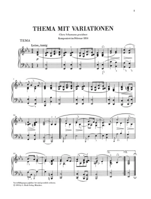 Variations on a Theme (Ghost Variations) - Schumann/Seiffert - Piano - Sheet Music