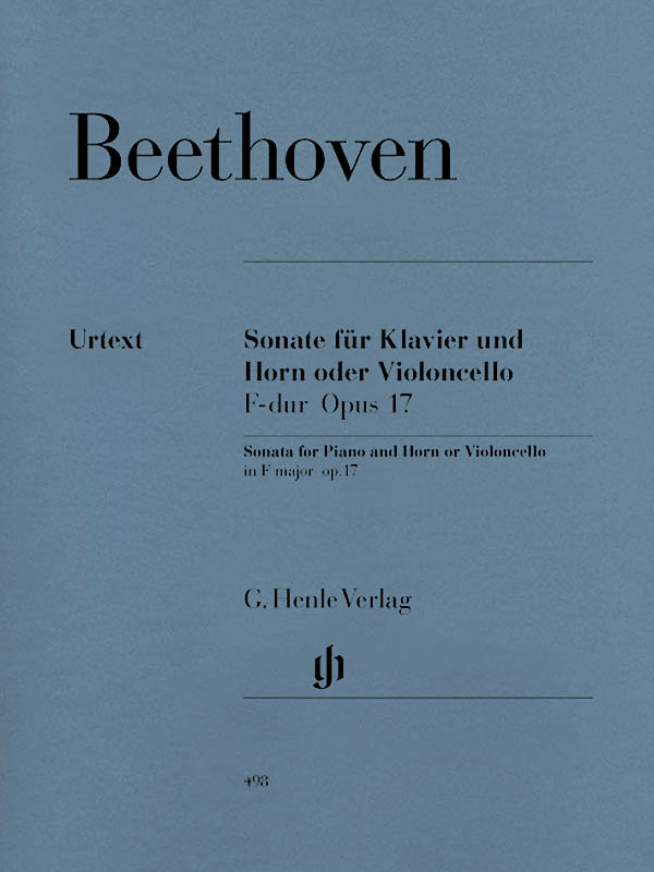 Sonata for Piano and Horn or Violoncello, F major op. 17 - Beethoven/Raab - Horn or Cello/Piano - Book
