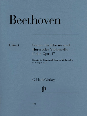 G. Henle Verlag - Sonata for Piano and Horn or Violoncello, F major op. 17 - Beethoven/Raab - Horn or Cello/Piano - Book