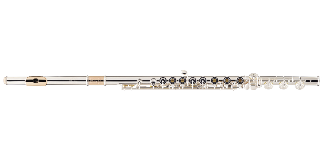 PS-905KT Professional Sterling Silver Flute with Aurumite 9K Crown, Lip Plate & Barrel