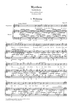 Myrthen, Op. 25, Song Cycle - Schumann/Ozawa - High Voice/Piano - Book