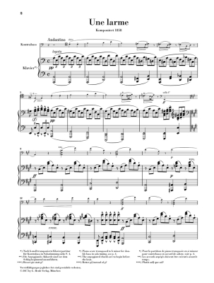 Une Larme - Rossini/Glockler - Double Bass/Piano - Sheet Music