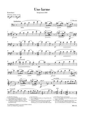 Une Larme - Rossini/Glockler - Double Bass/Piano - Sheet Music
