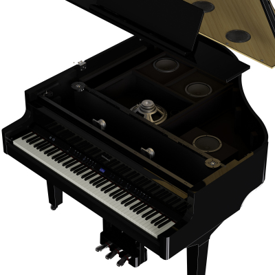 GP-9M Digital Grand Piano with Moving Keys - Polished Ebony
