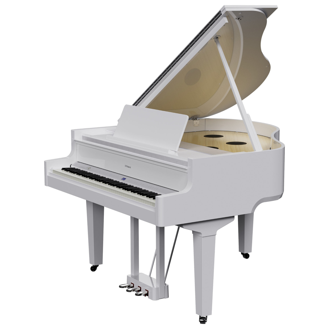 GP-9M Digital Grand Piano with Moving Keys - Polished White