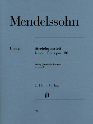 G. Henle Verlag - String Quartet f minor op. post. 80 - Mendelssohn/Herttrich - String Quartet - Parts Set
