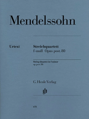 G. Henle Verlag - String Quartet f minor op. post. 80 - Mendelssohn/Herttrich - String Quartet - Parts Set