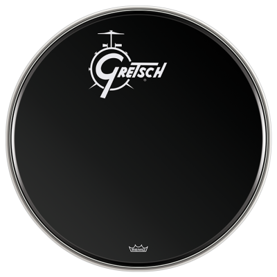 Gretsch Drums - 20 Bass Drum Head w/Logo - Ebony