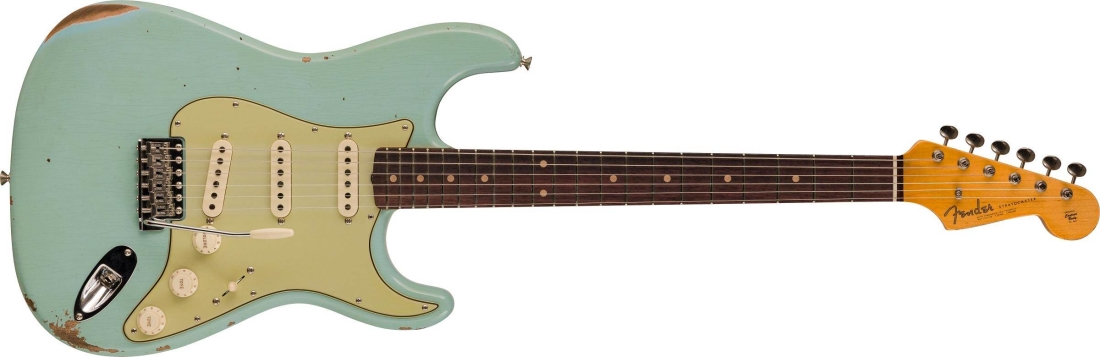 Late 1962 Stratocaster Relic with Closet Classic Hardware, Rosewood Fingerboard - Faded Aged Daphne Blue