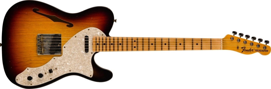 1968 Telecaster Thinline Journeyman Relic, Quartersawn Maple Neck - 3-Colour Sunburst