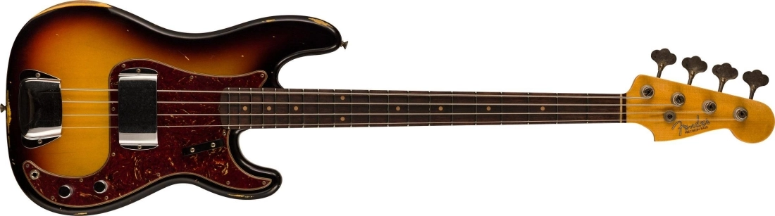 1964 Precision Bass Relic, Rosewood Fingerboard - Bleached 3-Colour Sunburst