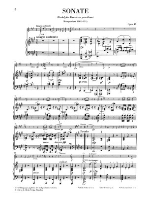 Violin Sonata A major op. 47 (Kreutzer-Sonata) - Beethoven/Brandenburg - Violin/Piano - Book