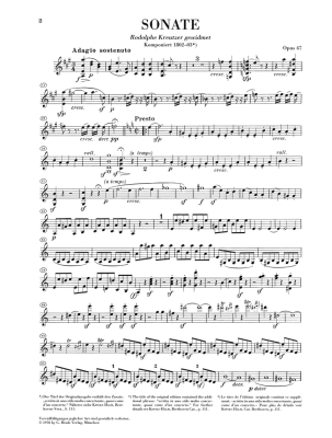 Violin Sonata A major op. 47 (Kreutzer-Sonata) - Beethoven/Brandenburg - Violin/Piano - Book