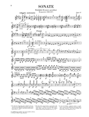 Violin Sonata A major op. 47 (Kreutzer-Sonata) - Beethoven/Brandenburg - Violin/Piano - Book