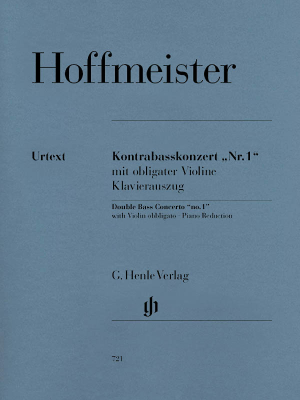 G. Henle Verlag - Double Bass Concerto no. 1 (with Violin obligato) - Hoffmeister/Glockler - Double Bass/Violin/Piano - Book