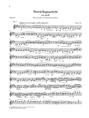 String Quartet c sharp minor op. 131 - Beethoven/Platen - String Quartet - Parts Set