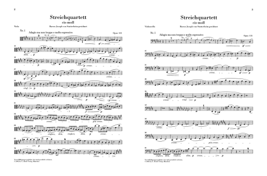 String Quartet c sharp minor op. 131 - Beethoven/Platen - String Quartet - Parts Set