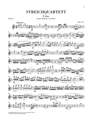 String Quartet F major op. 135 - Beethoven/Cadenbach - String Quartet - Parts Set