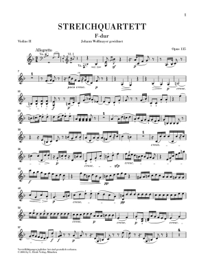 String Quartet F major op. 135 - Beethoven/Cadenbach - String Quartet - Parts Set