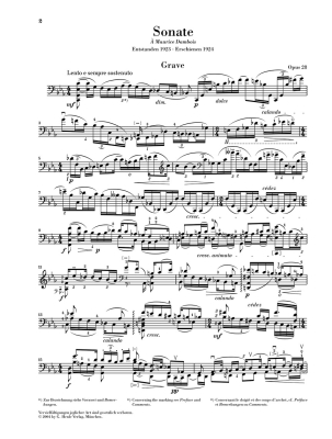 Sonata op. 28 - Ysaye/Bellisario - Solo Cello - Sheet Music