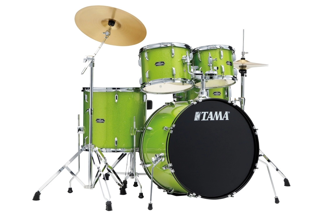 Stagestar 5-Piece Complete Drum Kit (22,10,12,16,SD) - Lime Green Sparkle