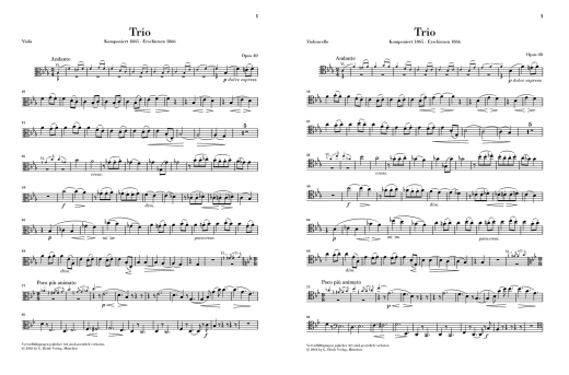 Horn Trio in E flat major op. 40 - Brahms/Loose-Einfalt - Horn/Violin/Piano - Score/Parts