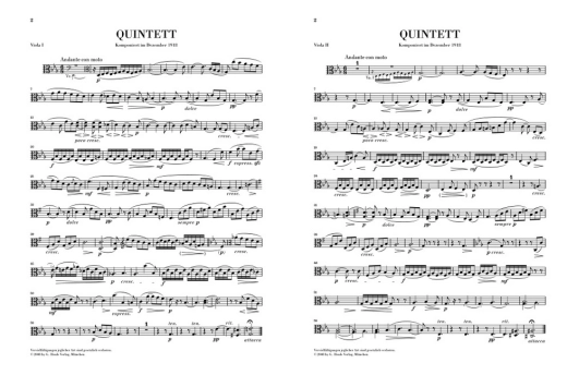 String Quintet in E flat major (First Edition) - Bruch/Kube - String Quintet - Parts Set