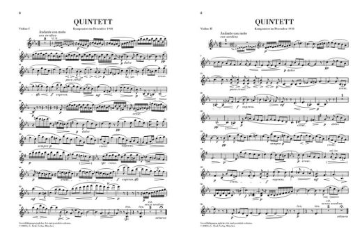String Quintet in E flat major (First Edition) - Bruch/Kube - String Quintet - Parts Set