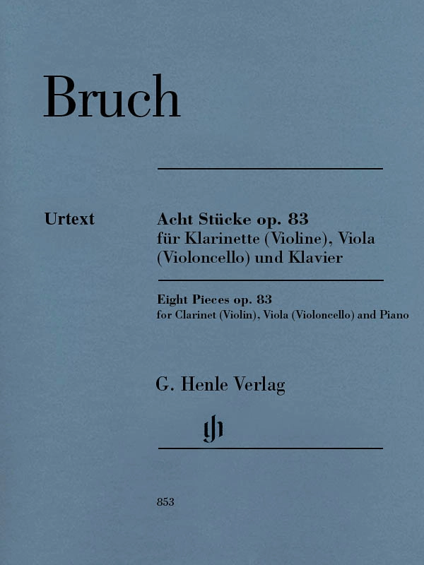 Eight Pieces op. 83 for Clarinet (Violin), Viola (Violoncello) and Piano - Bruch/Oppermann - Piano Trio - Score/Parts