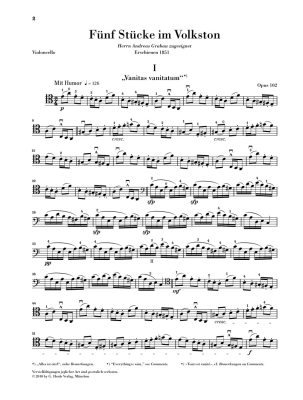 Five Pieces in Folk Style op. 102 - Schumann/Herttrich - Cello/Piano - Book