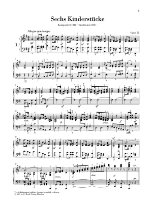 Six Children\'s Pieces op. 72 - Mendelssohn/Jost - Piano - Book