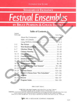 Standard of Excellence: Festival Ensembles Book 1 - Pearson/Elledge - Conductor Score
