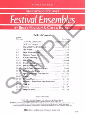 Standard of Excellence: Festival Ensembles Book 1 - Pearson/Elledge - Conductor Score