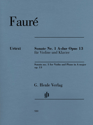 G. Henle Verlag - Violin Sonata no. 1 A major op. 13 - Faure/Kolb - Violin/Piano - Book