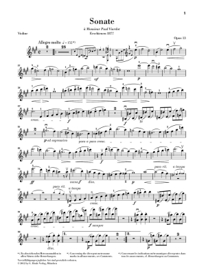 Violin Sonata no. 1 A major op. 13 - Faure/Kolb - Violin/Piano - Book
