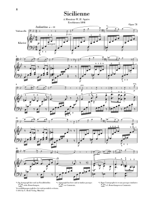 Sicilienne op. 78 - Faure/Nockel - Cello/Piano - Sheet Music
