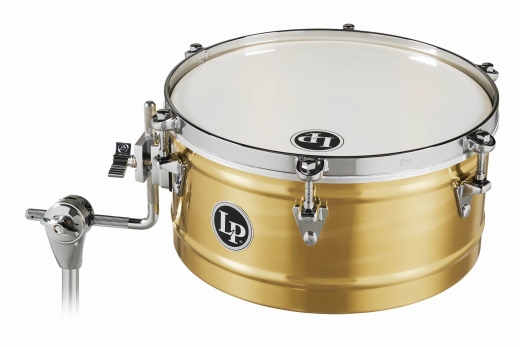 Latin Percussion - 13 Brass Timbale with Chrome Hardware and Mount Bracket