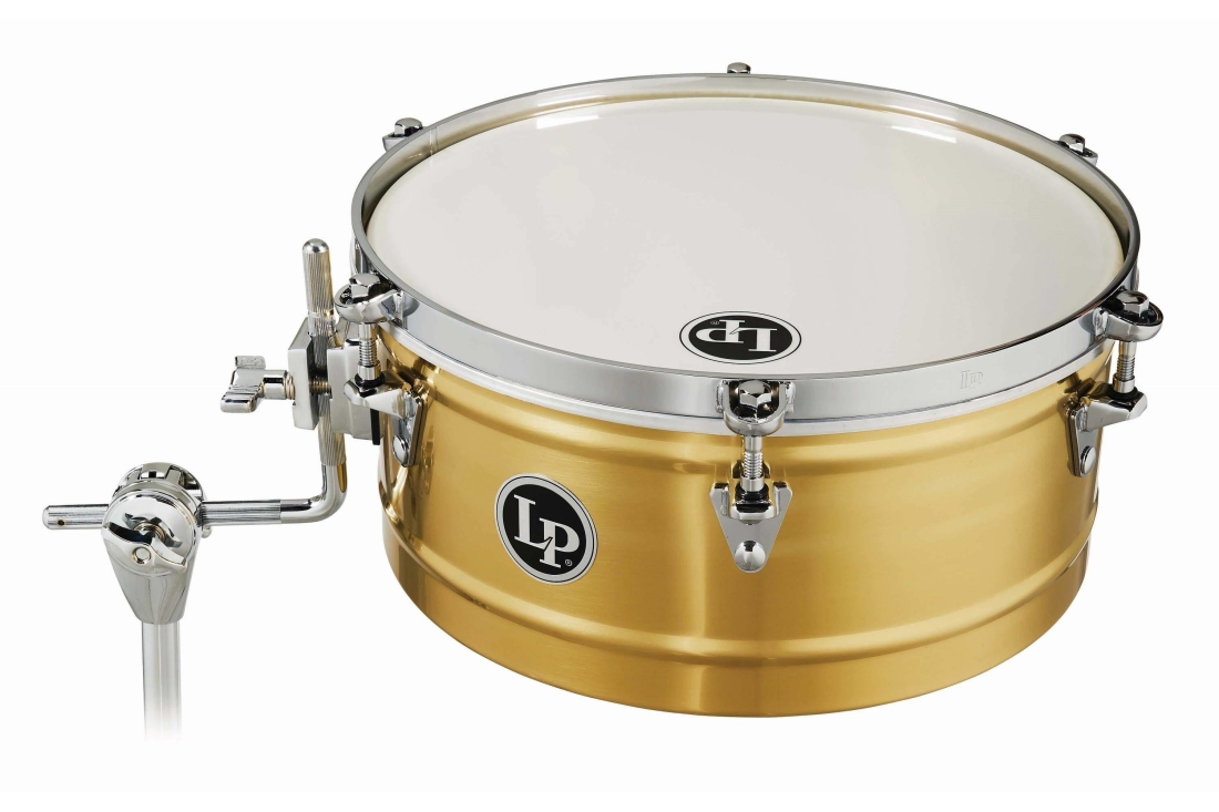 14\'\' Brass Timbale with Chrome Hardware and Mount Bracket