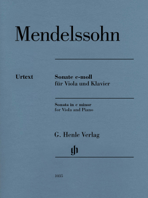 G. Henle Verlag - Viola Sonata c minor - Mendelssohn/Herttrich - Viola/Piano - Book
