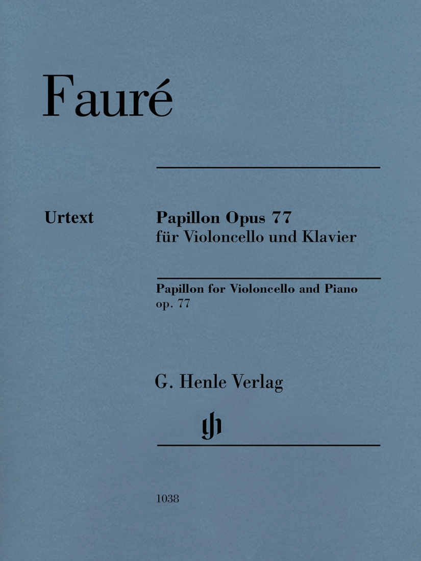 Papillon op. 77 - Faure/Monnier - Cello/Piano - Sheet Music