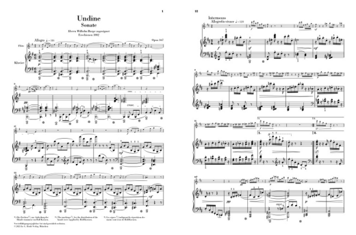 Undine: Flute  Sonata op. 167 - Reinecke/Heinemann - Flute/Piano - Book