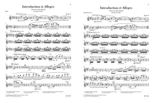 Introduction et Allegro - Ravel/Jost - Harp /Flute /Clarinet /String Quartet - Parts Set