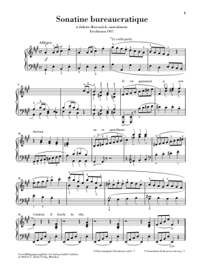 Sonatine Bureaucratique - Satie/Kramer - Piano - Sheet Music