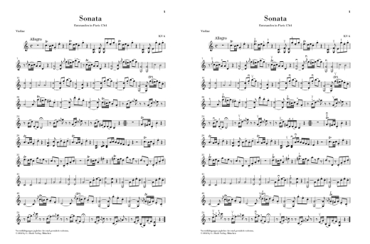 \'\'Wunderkind\'\' Sonatas Volume I for Piano and Violin K. 6-9 - Mozart/Seiffert - Violin/Piano - Book