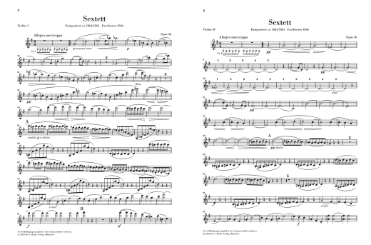 String Sextet no. 2 in G major op. 36 - Brahms/Eich - String Sextet - Parts Set