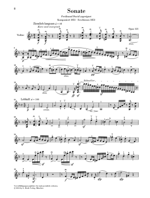 Sonata no. 2 in d minor op. 121 - Schumann/Herttrich - Violin/Piano - Book