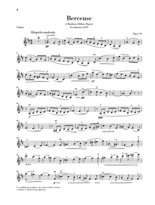 Berceuse op. 16 - Faure/Rahmer - Violin/Piano - Sheet Music