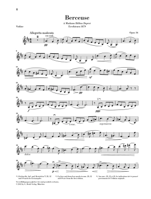 Berceuse op. 16 - Faure/Rahmer - Violin/Piano - Sheet Music