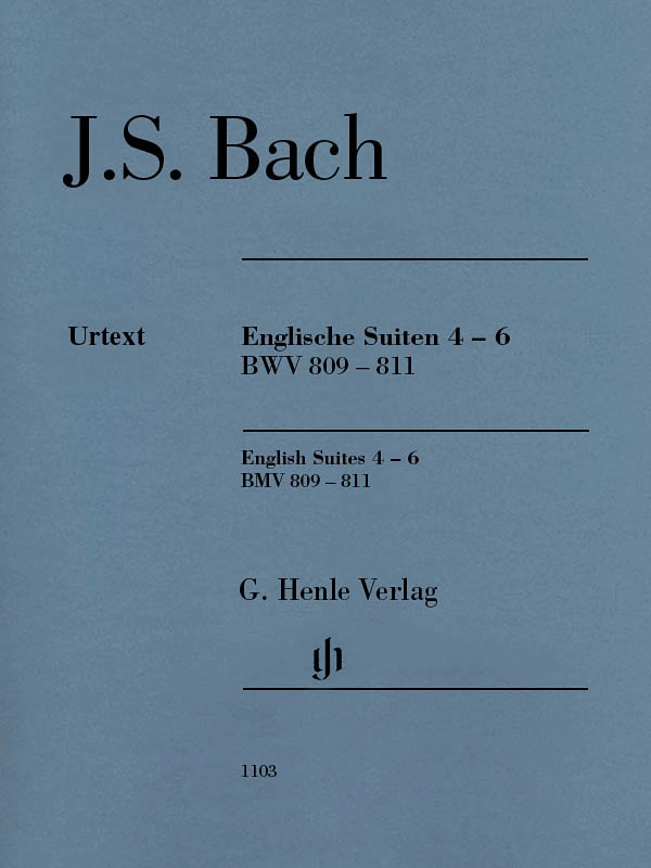 English Suites 4-6, BWV 809-811 (Edition without Fingering) - Bach/Steglich - Piano - Book