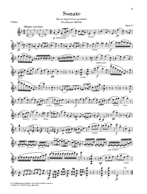 Sonata F major op. 8 - Grieg/Heinemann - Violin/Piano - Book